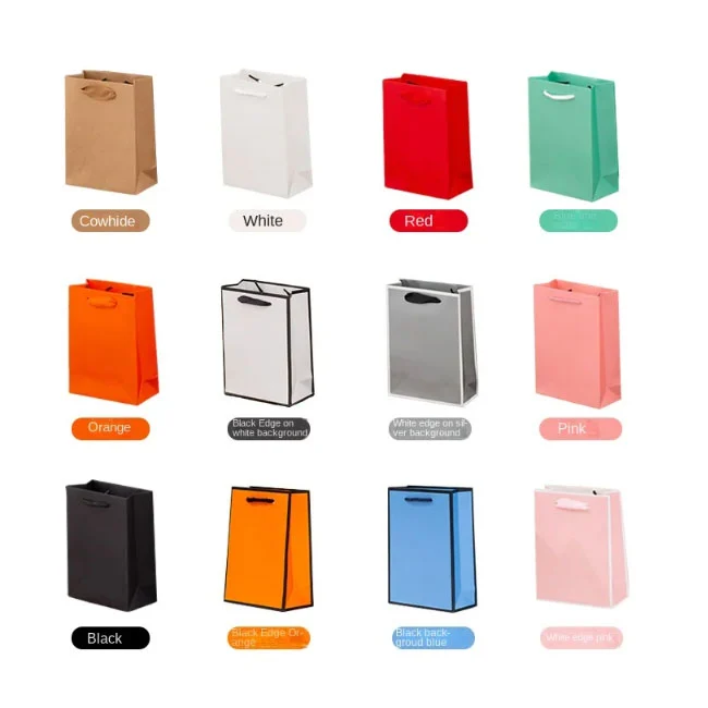 ของขวัญสีถือกระเป๋ากระดาษของขวัญบรรจุภัณฑ์งานรื่นเริงเสื้อผ้าช้อปปิ้งถุงช้อปปิ้งขนาดและสีต่างๆ