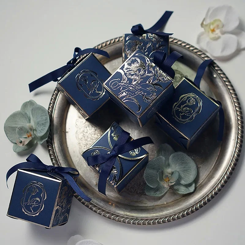 French Sugar Box Light Luxury Golden Candy Champagne Color Wedding Candy Box Wedding Accompanying Paper Gift Box